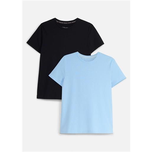 bonprix t-shirt per sport con cotone, ad asciugatura rapida (pacco da 2)-nero
