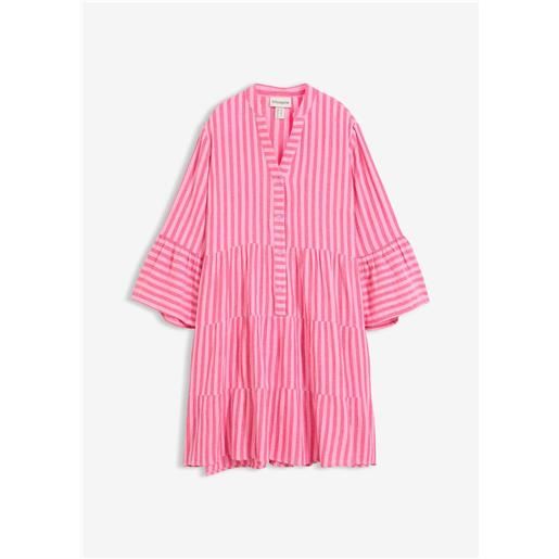 bonprix abito tunica in mussola leggera-rosa