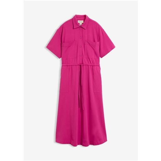 bonprix abito in jersey di cotone elasticizzato-fucsia