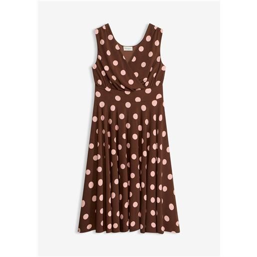 bonprix abito in maglina a pois-marrone