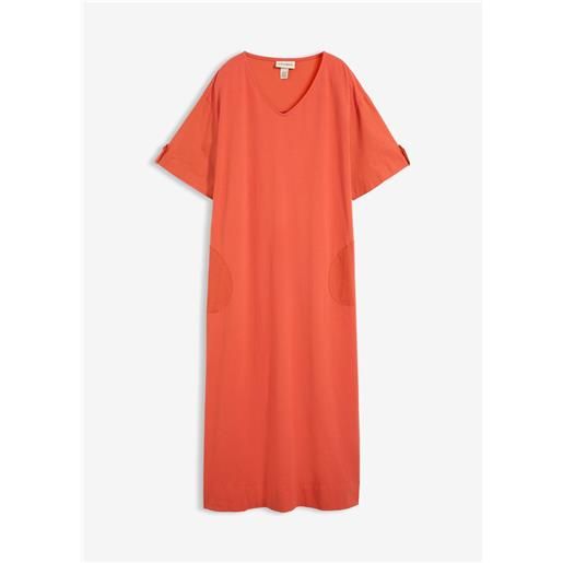bonprix abito chemisier in misto cotone elasticizzato-rosso