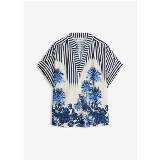 bonprix tunica in misto viscosa fluente-blu