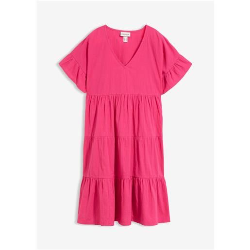 bonprix abito in puro cotone-fucsia