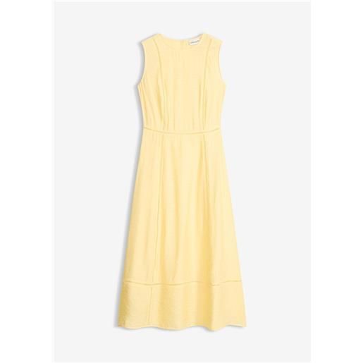 bonprix abito midi in misto viscosa morbido-giallo