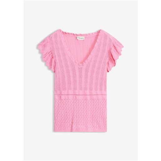 bonprix maglia in misto viscosa morbido-rosa