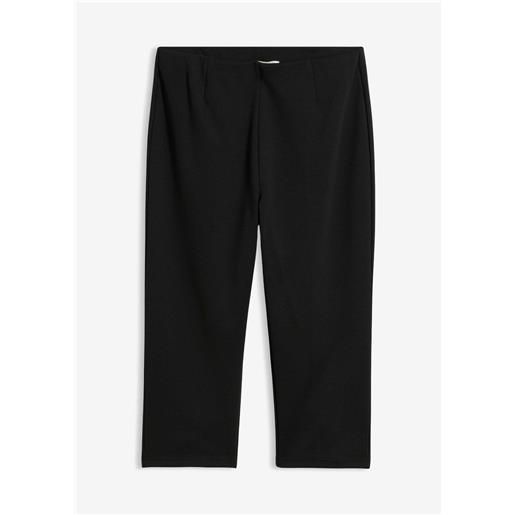 bonprix pantaloni capri in punto di roma-nero