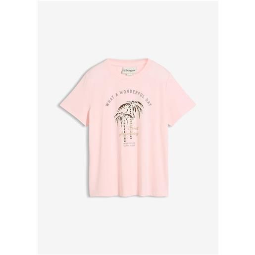 bonprix t-shirt in misto viscosa elasticizzato-rosa