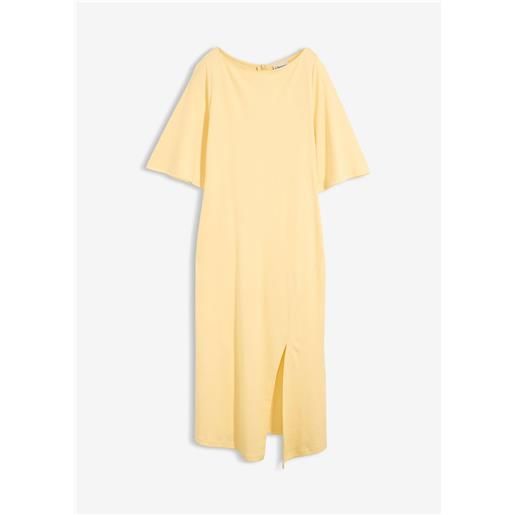 bonprix abito con spacco in jersey di puro cotone biologico-giallo