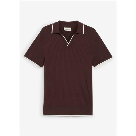 bonprix polo in maglia, regular fit-marrone