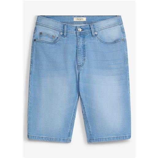 bonprix bermuda in jeans elasticizzati con cavallo rinforzato, regular fit (pacco da 2)-blu