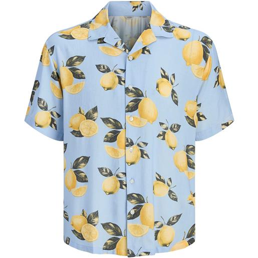 bonprix camicia a maniche corte jj rebel in viscosa fluida-blu