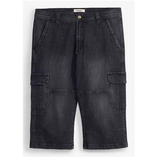 bonprix jeans cargo a pinocchietto regular fit, straight-nero