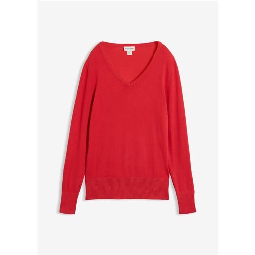bonprix maglione in filato fine-rosso