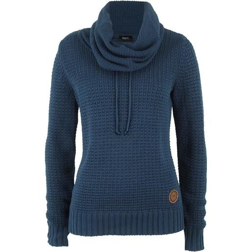 bonprix maglione a collo alto con cordoncino-blu