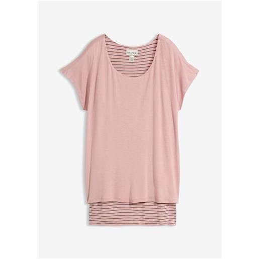 bonprix maglia lunga in morbido misto viscosa-rosa