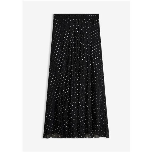 bonprix gonna in chiffon con effetto stropicciato-nero
