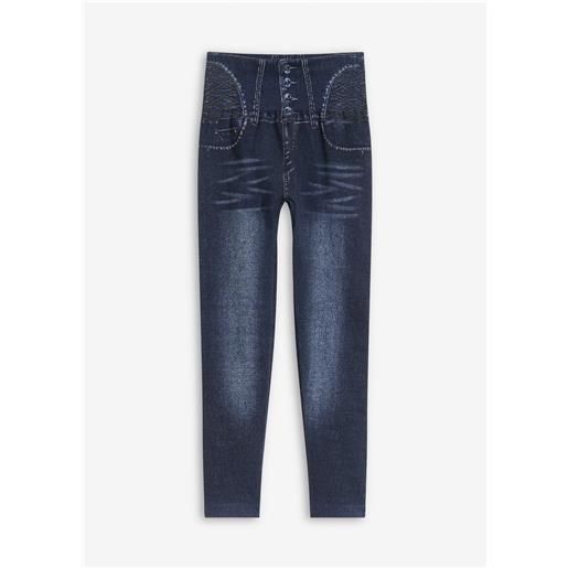 bonprix leggings modellanti effetto jeans-blu