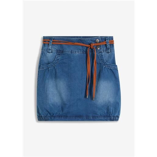 bonprix gonna di jeans, vita media-blu