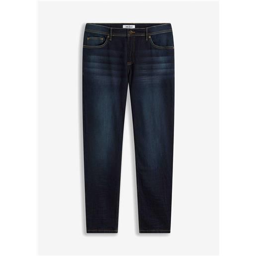 bonprix jeans elasticizzati slim fit, tapered-blu