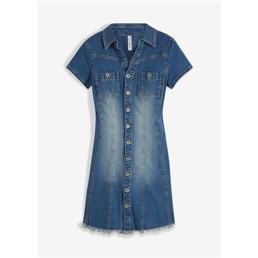 bonprix abito in jeans con bottoni-blu