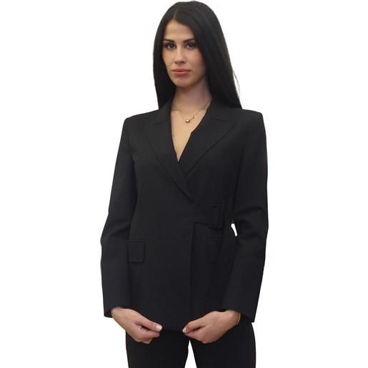 Giacca donna nera con cintura blk