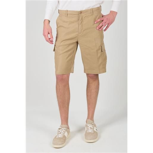 Shorts cargo beige per uomo khk