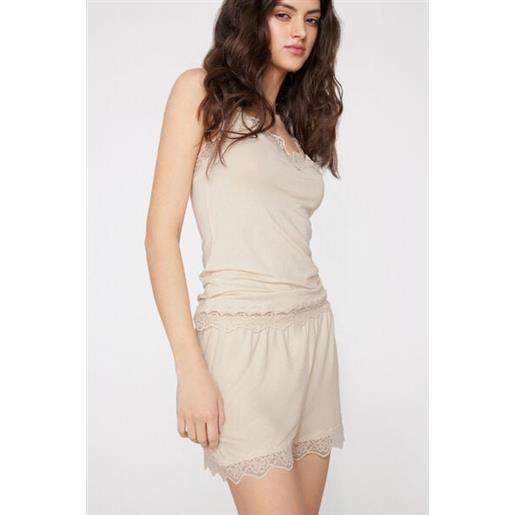 Tezenis pantaloncini in viscosa e pizzo riciclato donna avorio