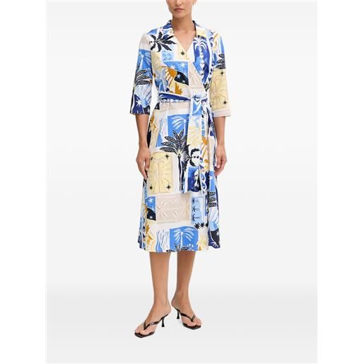 Joseph Ribkoff abito midi con stampa grafica - blu