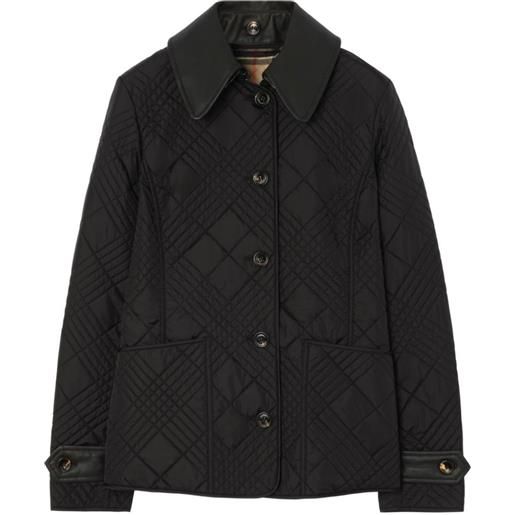 Burberry giacca fernleigh in nylon trapuntato - nero