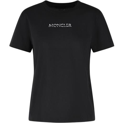 Moncler t-shirt con logo ricamato - nero