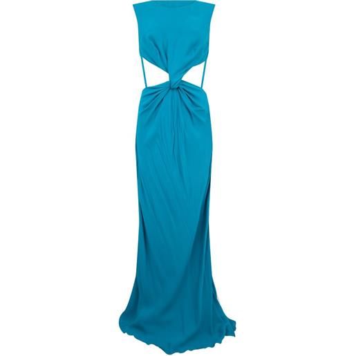 Alberta Ferretti abito lungo con dettaglio cut-out - blu