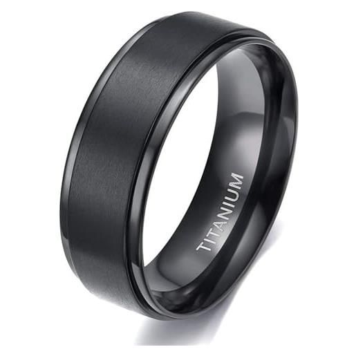 Epinki anelli per fidanzati in titanio per uomo 4mm/6mm/8mm, spazzolato anelli gioielli fedi nuziali matrimonio misura 7-35