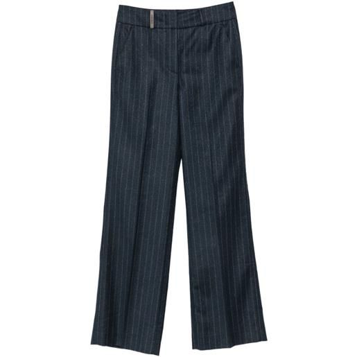 Peserico pantaloni gessati - blu