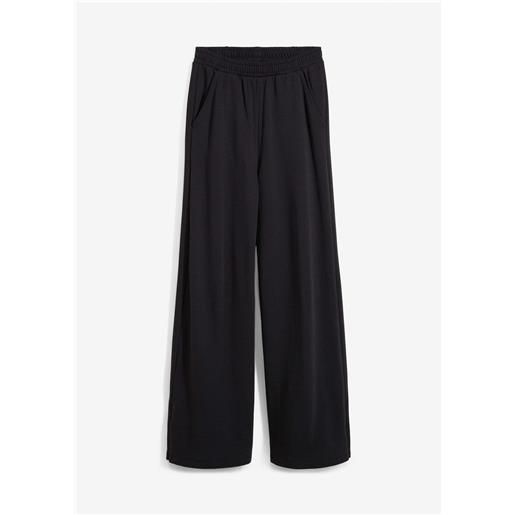 bonprix pantaloni in felpa di misto cotone-nero