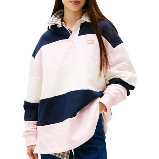 TOMMY JEANS polo manica lunga rugby a righe donna