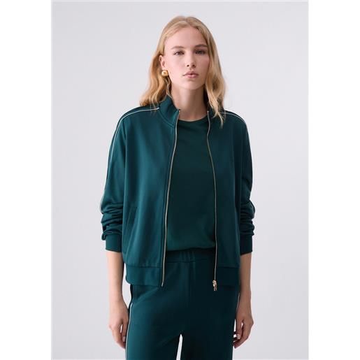 Liu jo felpa con zip, verde