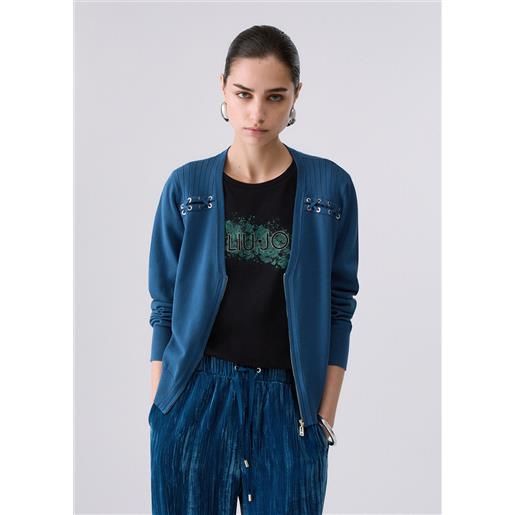 Liu jo cardigan con stringhe, blu