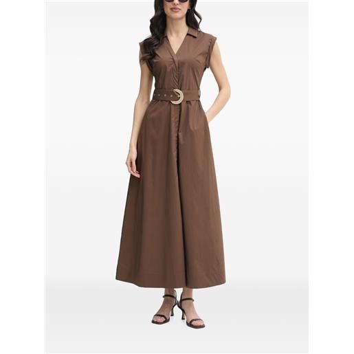 Gaudi abito midi con scollo a v - marrone