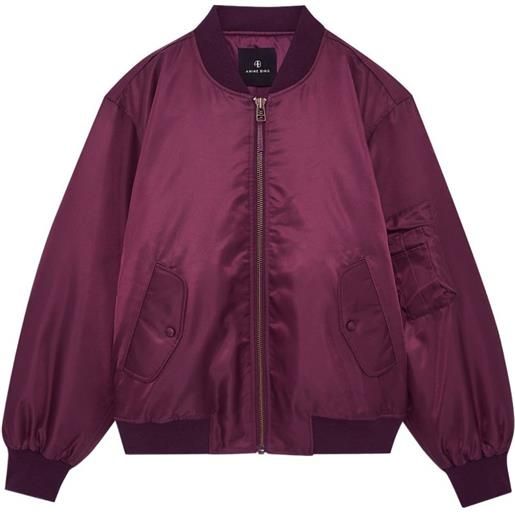ANINE BING bomber leon con zip - rosso