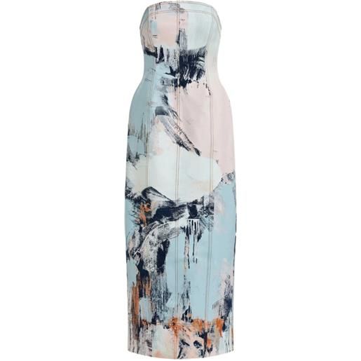 Aje abito midi lettera denim - blu