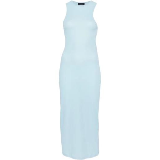 WARDROBE.NYC abito lungo smanicato a coste - blu