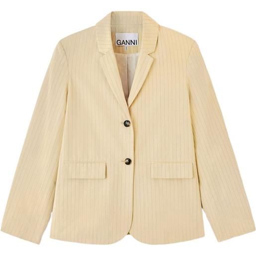 GANNI blazer gessato - toni neutri