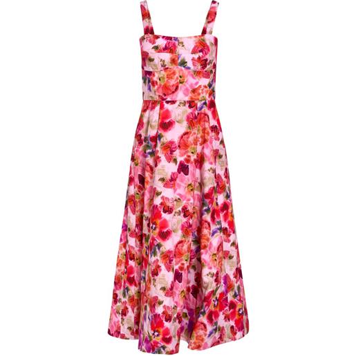Saloni abito midi sabrina a fiori - rosa