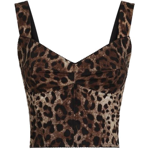Dolce & Gabbana top in popeline con stampa - toni neutri