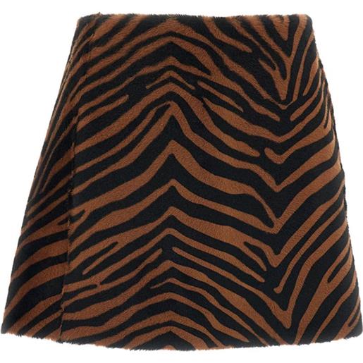P.A.R.O.S.H. minigonna con stampa animalier - marrone