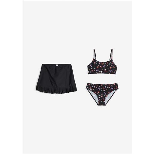 bonprix bikini e gonna (set 3 pezzi)-nero