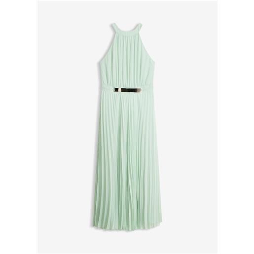 bonprix abito da sera plissettato in fine chiffon-verde
