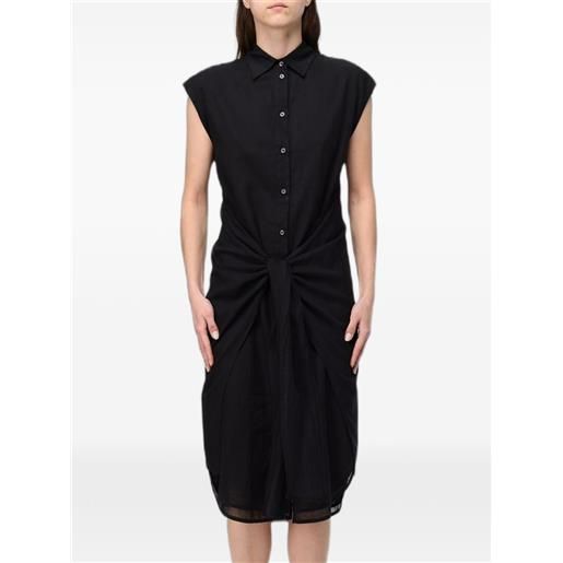 Tela abito midi smanicato - nero