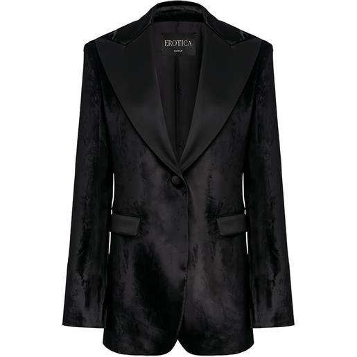 DONDUP blazer monopetto effetto velluto - nero
