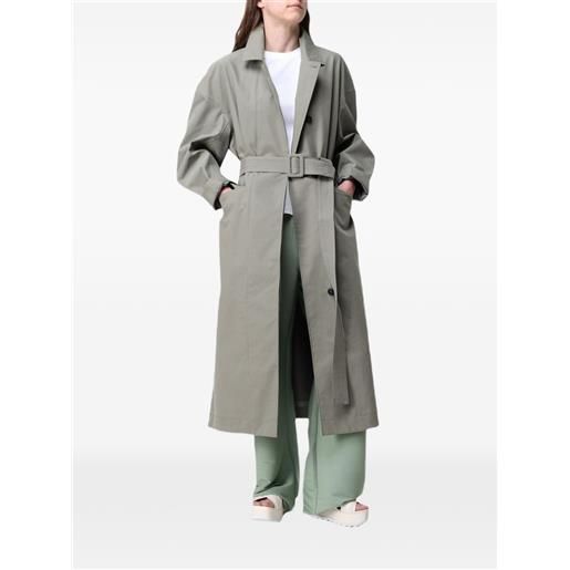 Max Mara trench monopetto con cintura - grigio